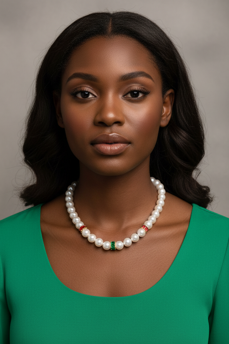 Pearl Necklace and Bracelet Set