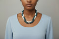 Blue, White, and Silver Double Strand Necklace