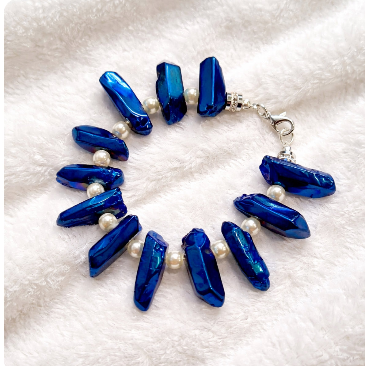 Royal Blue Crystals and Pearls