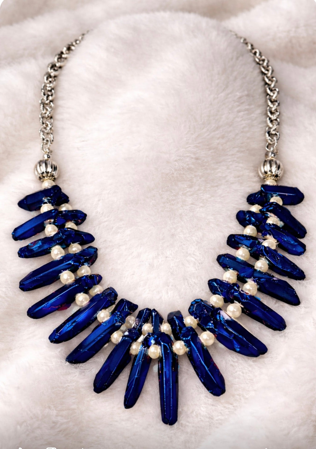 Royal Blue Crystals and Pearls