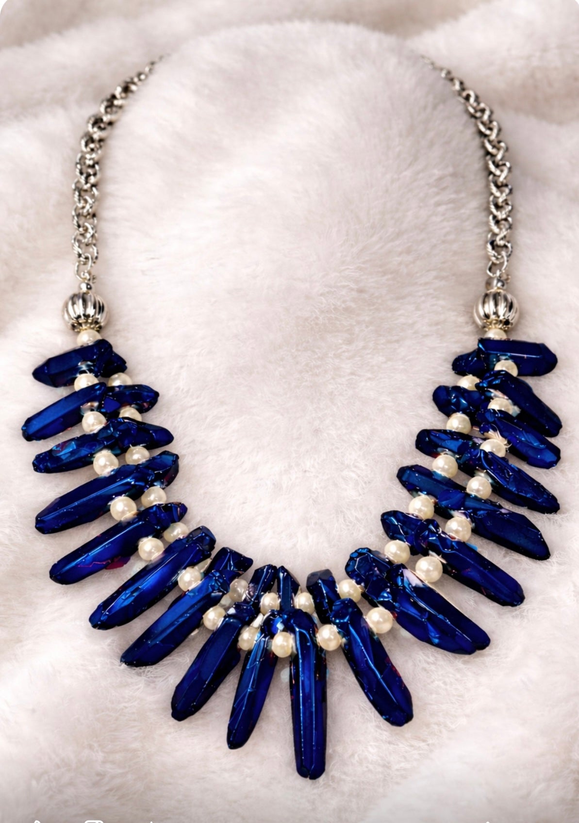 Royal Blue Crystals and Pearls