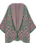Pink and Green Tile Pattern Sweater