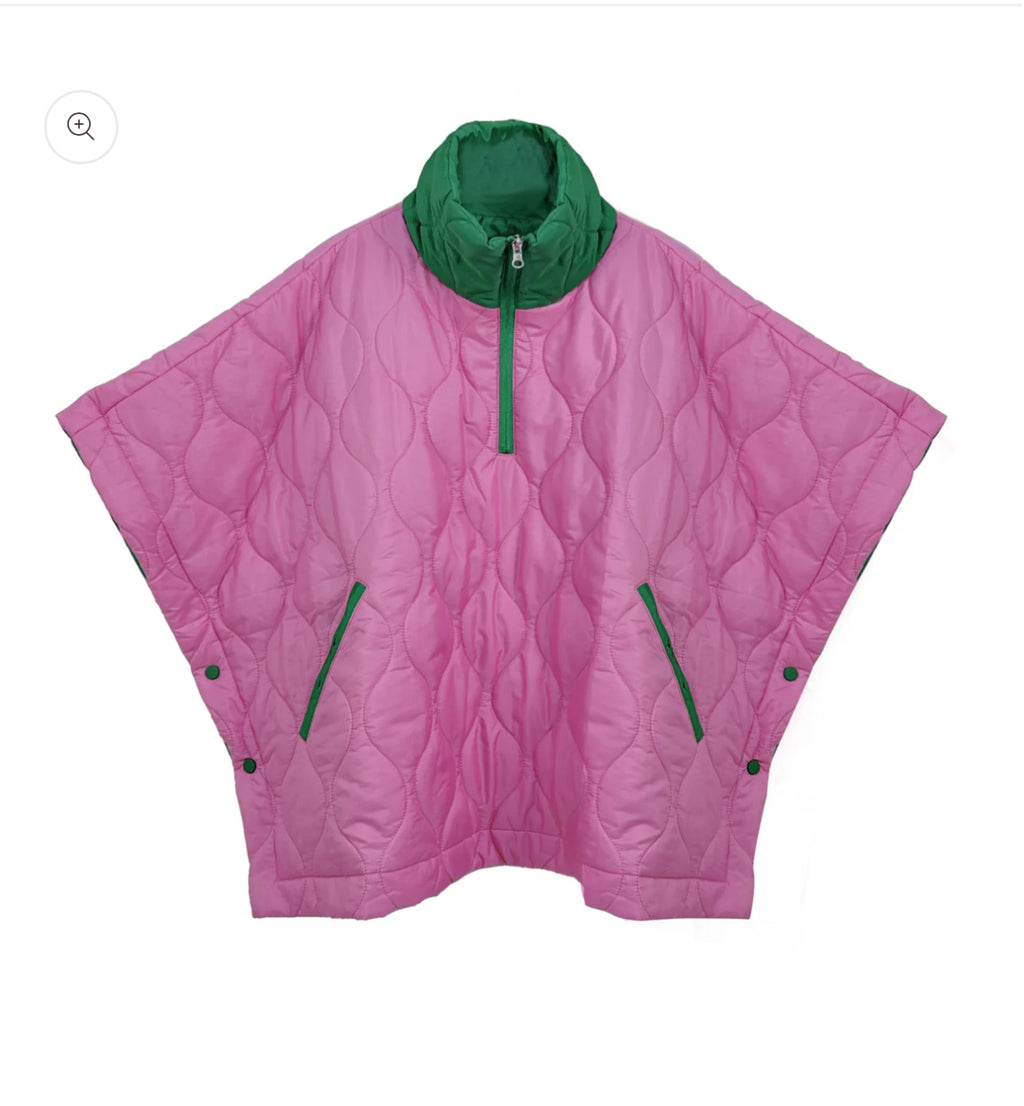 Pink and Green Poncho