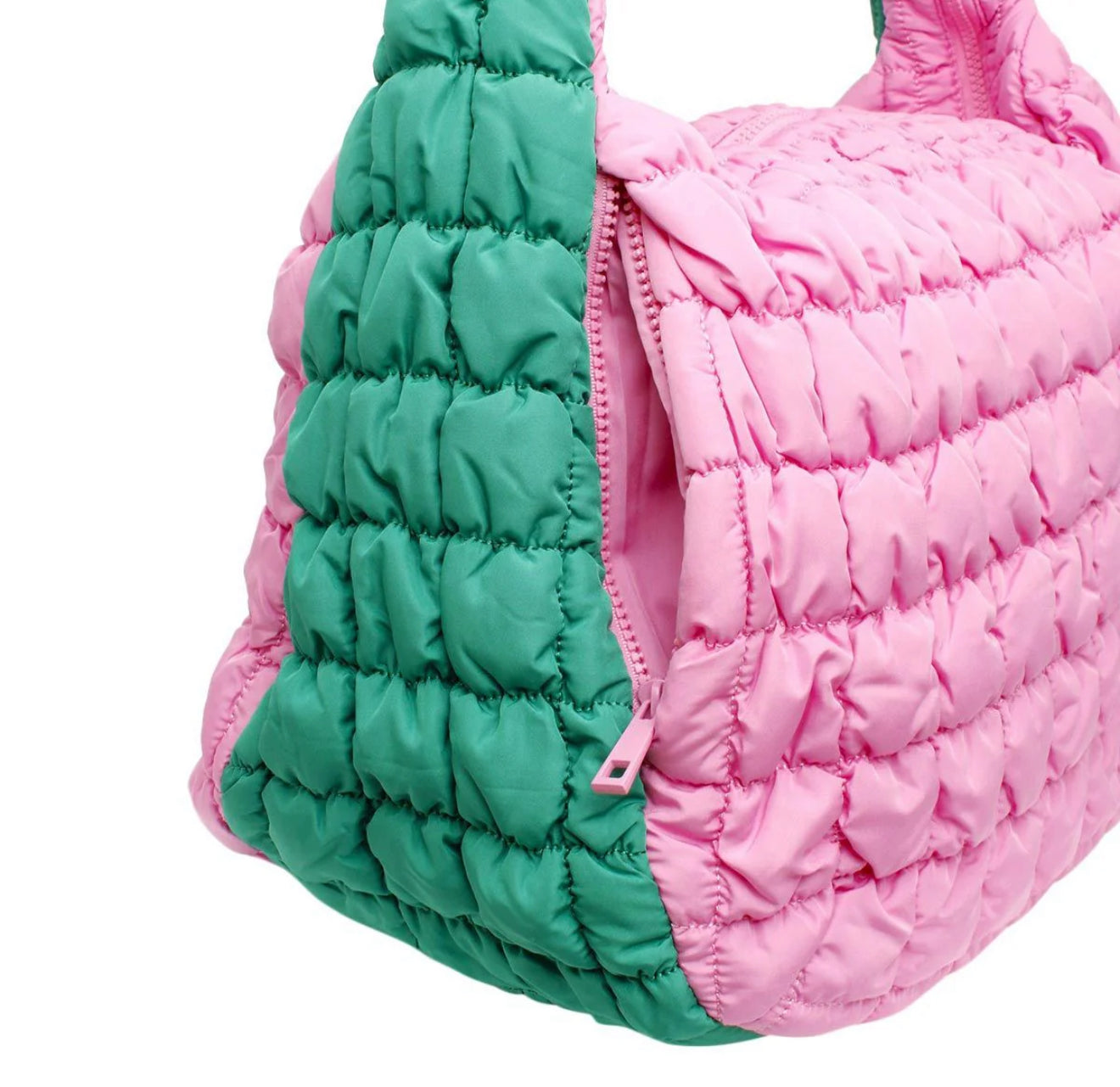 Pink and Green Large Crossbody Bag