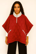 Red and White Poncho