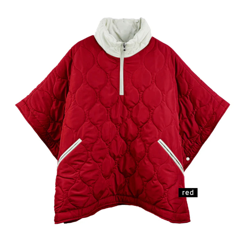 Red and White Poncho